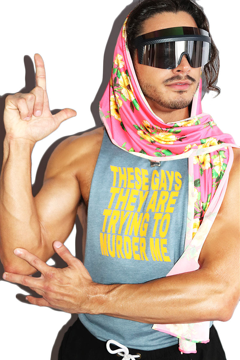 These Gays Low Arm Tank-Heather Slate