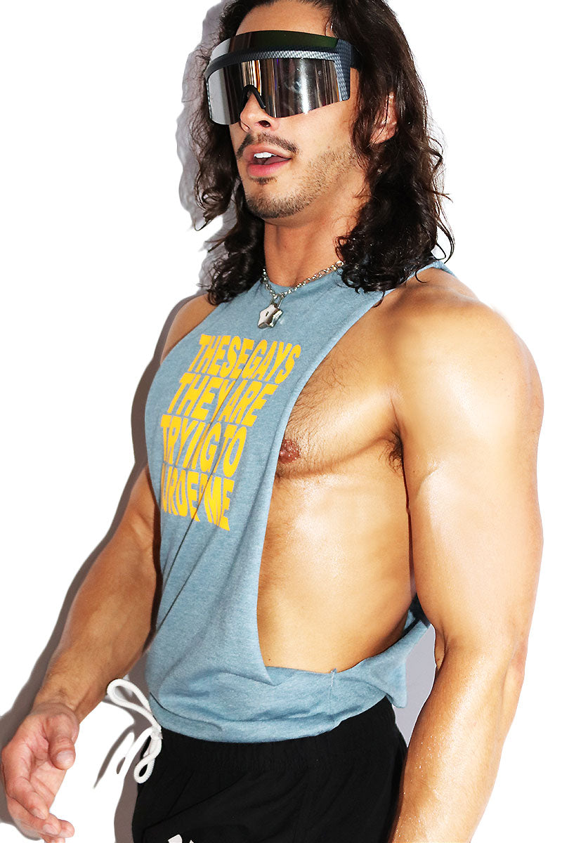 These Gays Low Arm Tank-Heather Slate
