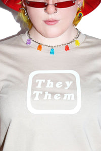 They / Them Pronouns Tee- Tan