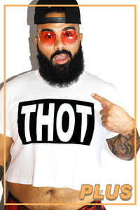 PLUS: THOT Crop Tee-White