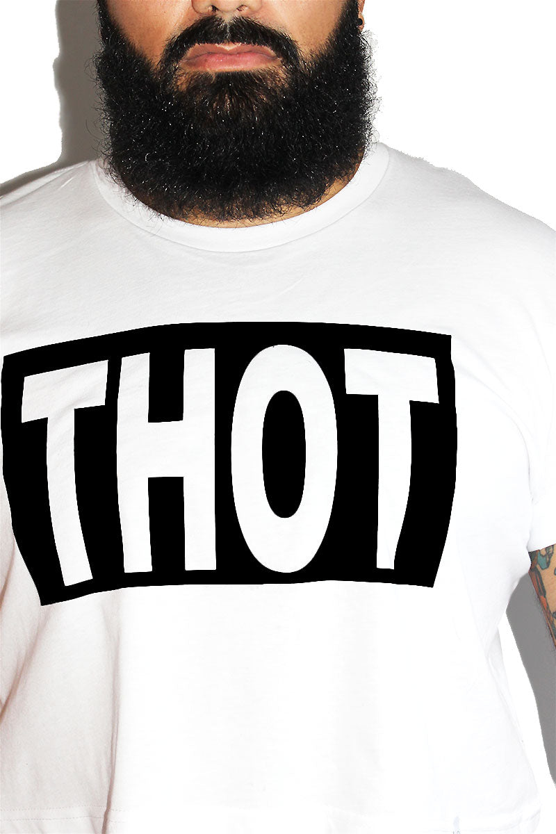 PLUS: THOT Crop Tee-White