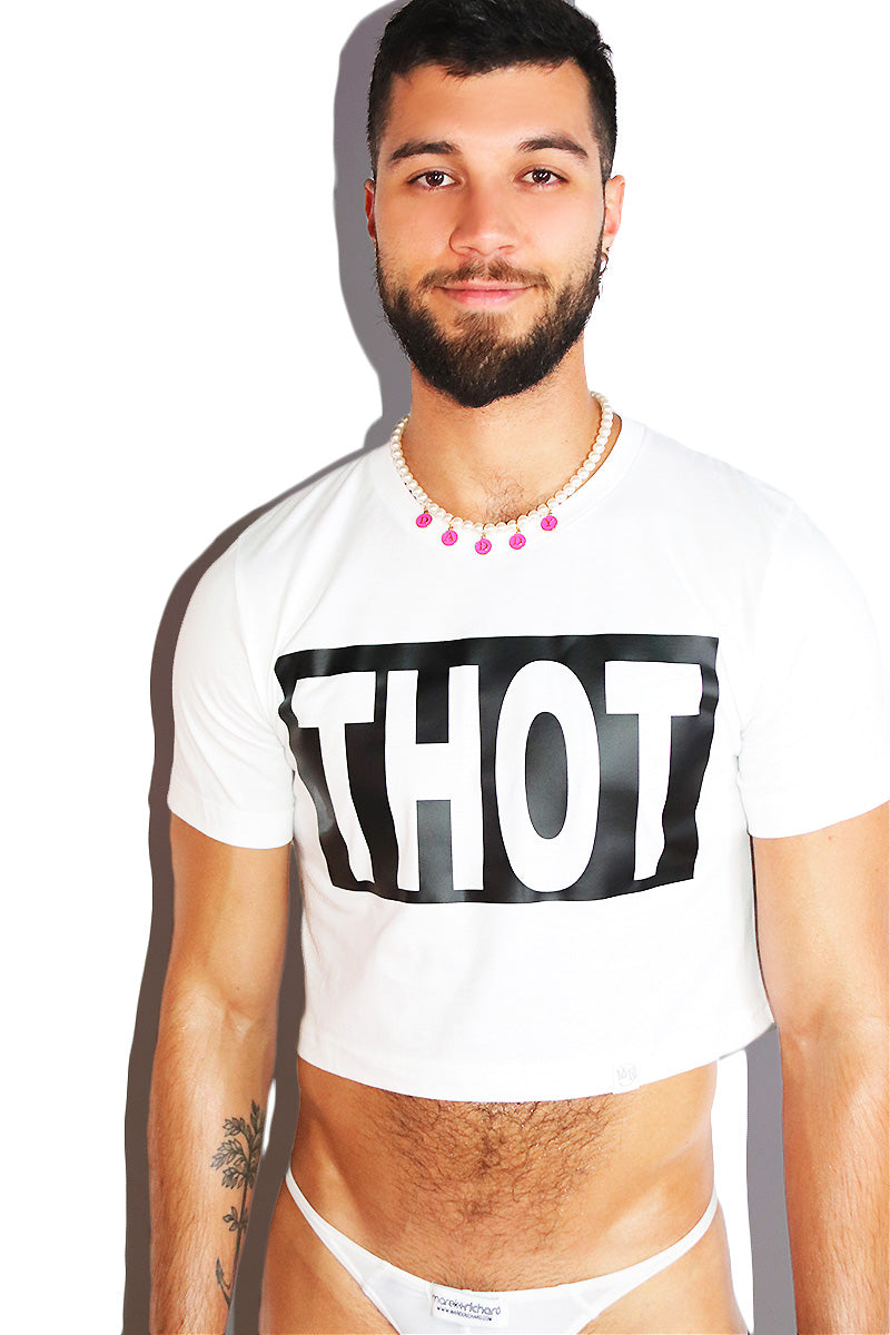 THOT Crop Tee-White