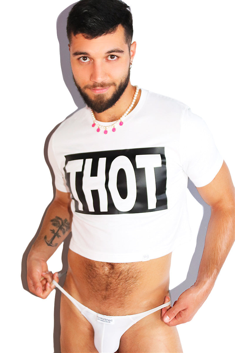 THOT Crop Tee-White