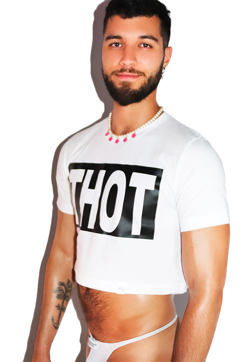 THOT Crop Tee-White