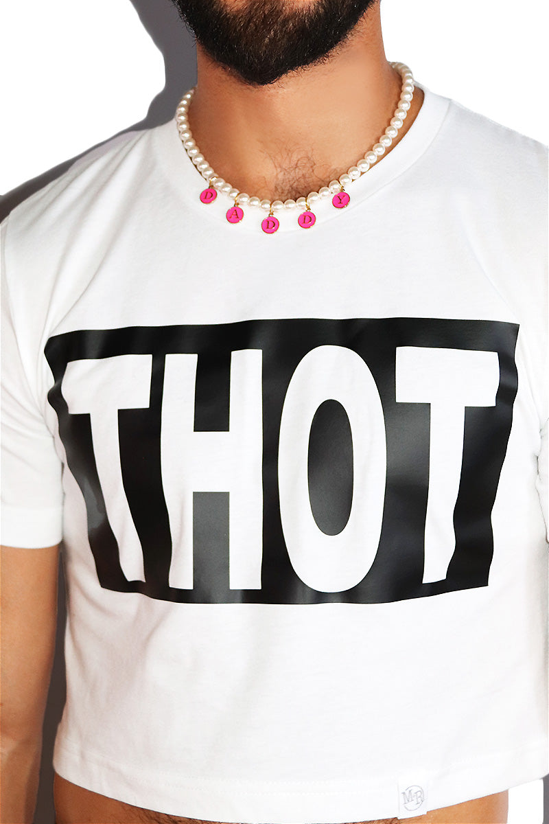 THOT Crop Tee-White