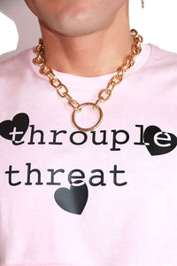 Throuple Threat Extreme Crop Tank-Pink