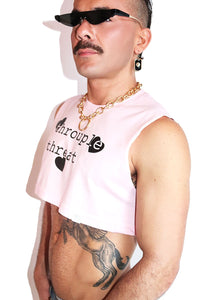 Throuple Threat Extreme Crop Tank-Pink