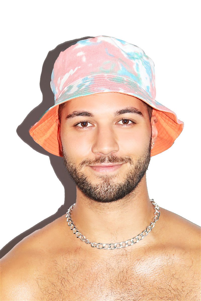 Cotton Candy Tye Dye Bucket Hat - Pink