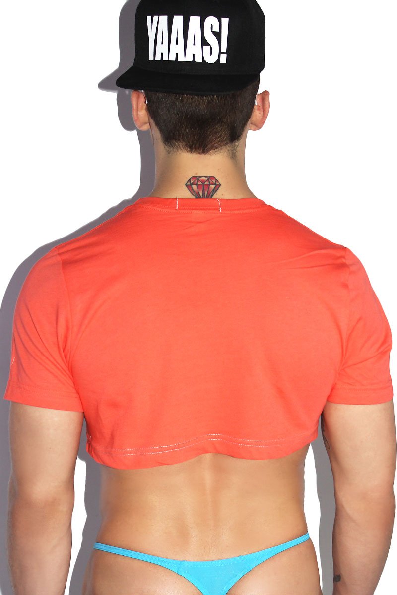 Toasted Buns Extreme Crop Tee-Coral