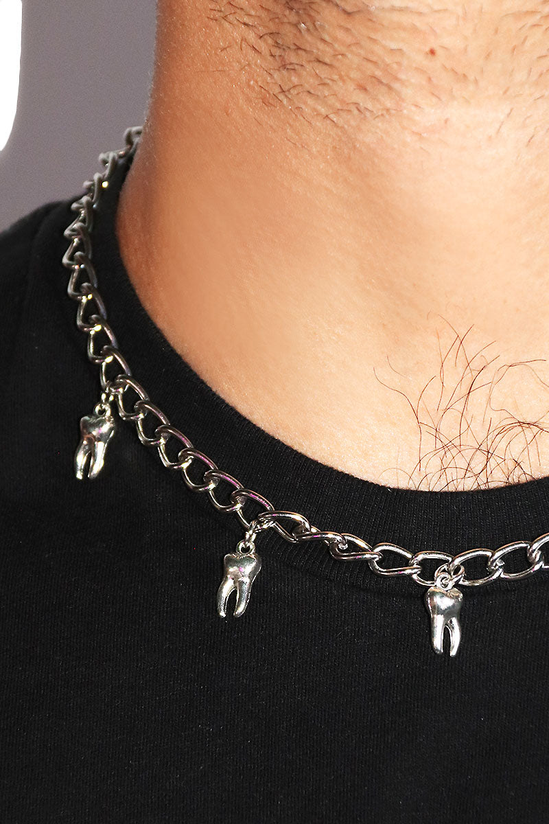 Dental Work Necklace - Silver