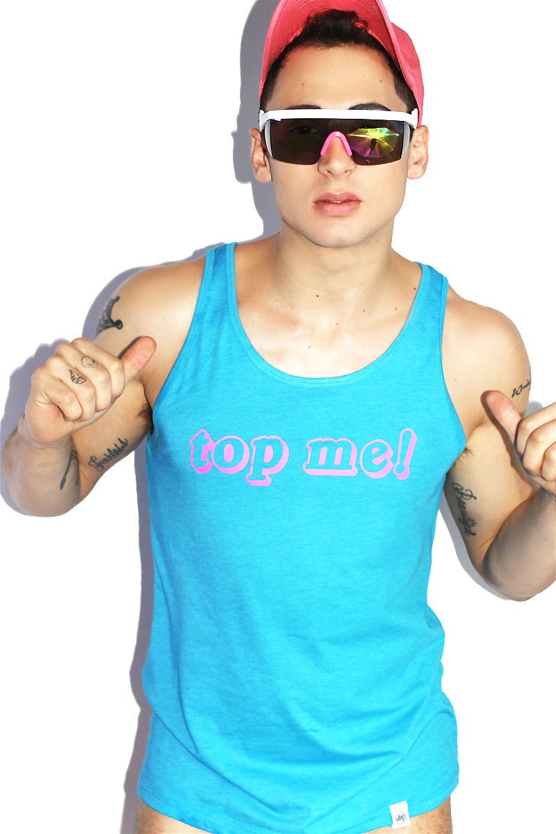 Top Me Racerback Tank- Neon Blue