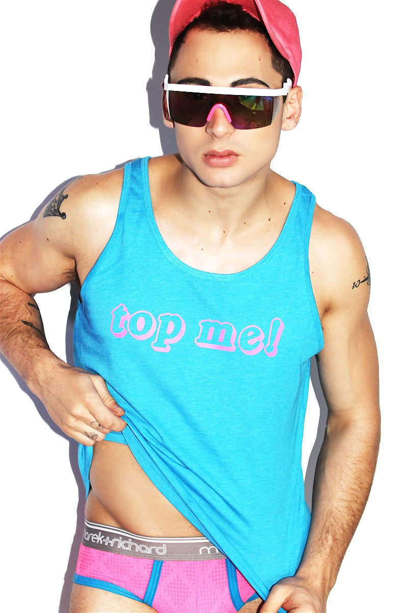 Top Me Racerback Tank- Neon Blue