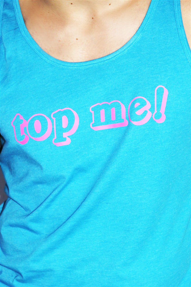 Top Me Racerback Tank- Neon Blue
