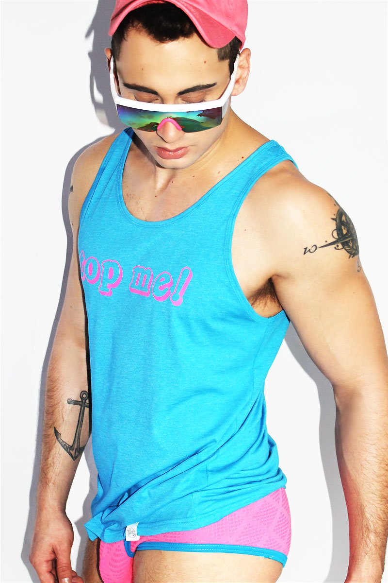 Top Me Racerback Tank- Neon Blue