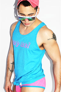 Top Me Racerback Tank- Neon Blue
