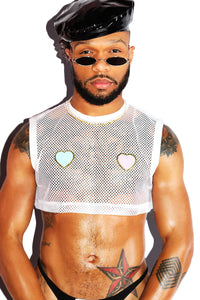 Sweet Heart Pasties Extreme Crop Tank- White