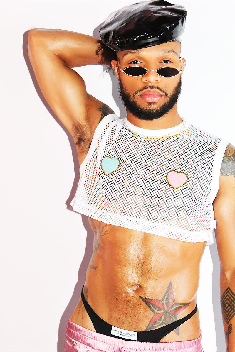 Sweet Heart Pasties Extreme Crop Tank- White