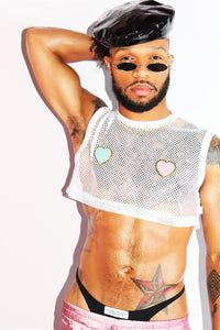 Sweet Heart Pasties Extreme Crop Tank- White