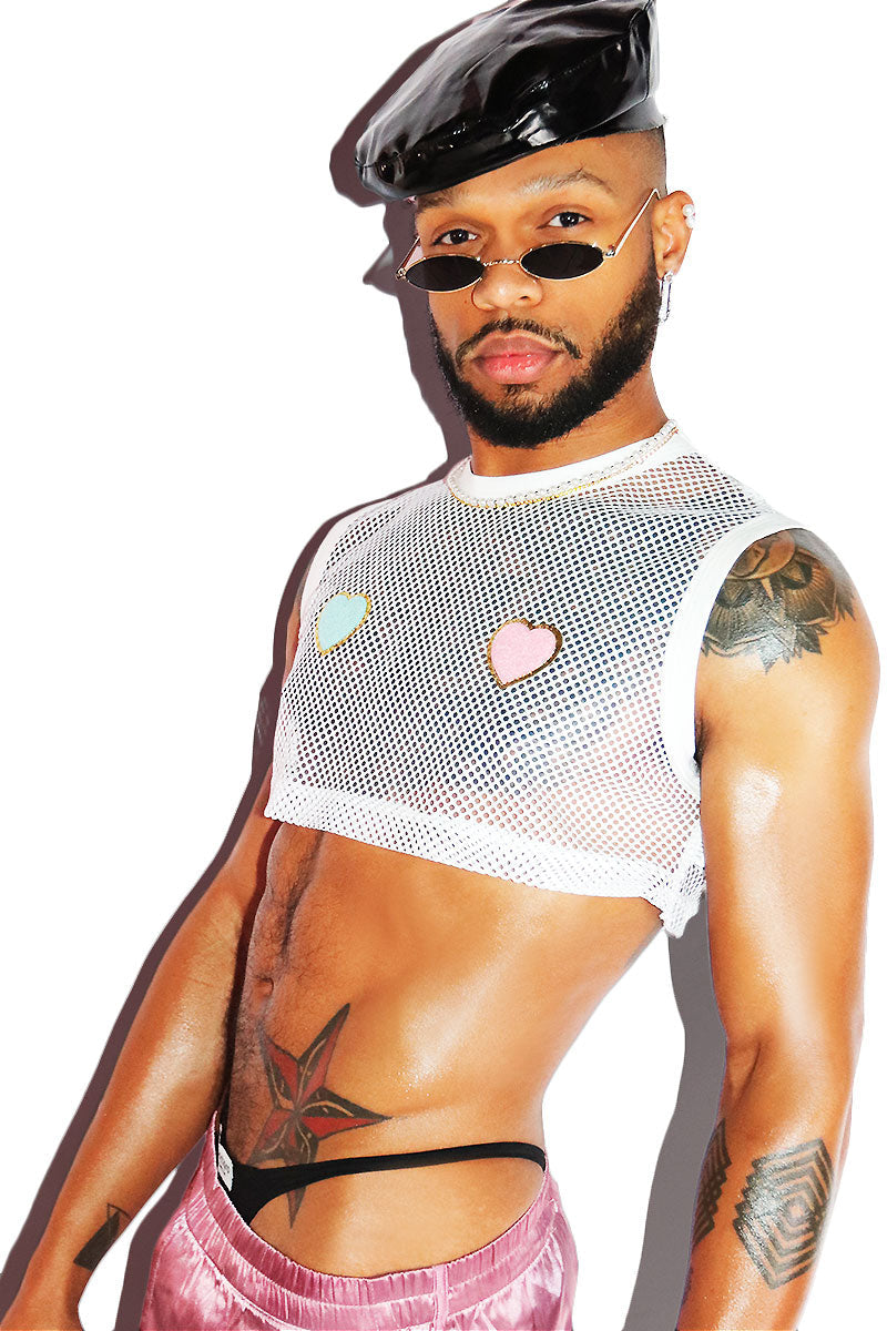 Sweet Heart Pasties Extreme Crop Tank- White