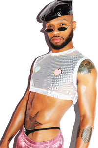 Sweet Heart Pasties Extreme Crop Tank- White