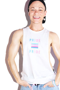 Trans Pride Low Arm Tank- White