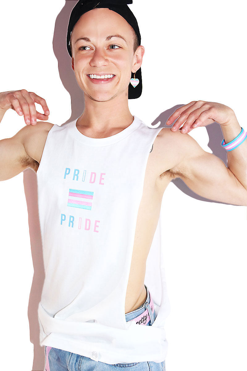 Trans Pride Low Arm Tank- White