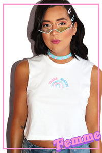 Trans Rights Crop Tank- White