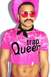 Trap Queen Crop Tee- Fuchsia