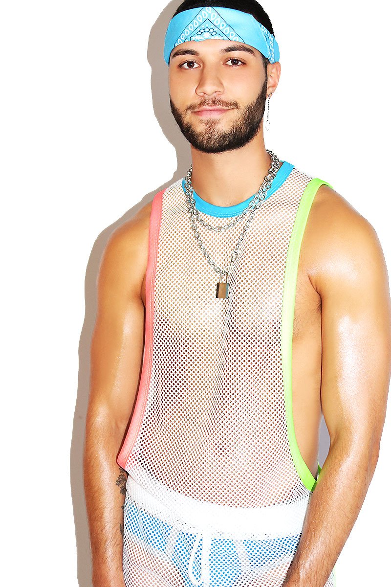 Miami Mesh Low Arm Tank- White