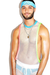 Miami Mesh Low Arm Tank- White