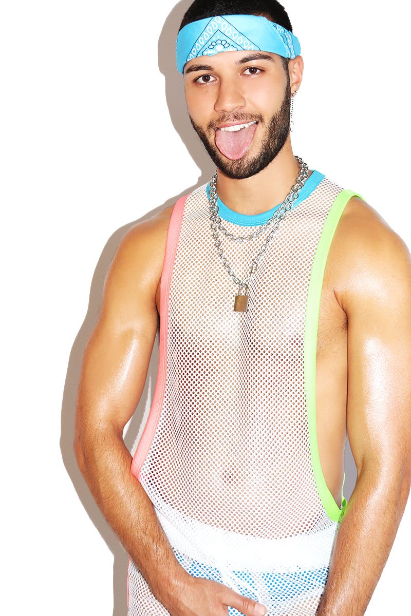 Miami Mesh Low Arm Tank- White