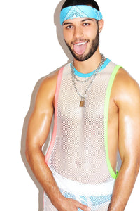 Miami Mesh Low Arm Tank- White