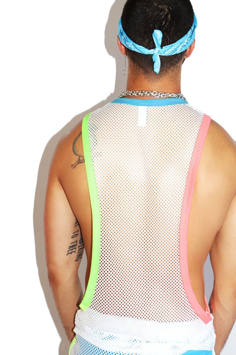 Miami Mesh Low Arm Tank- White