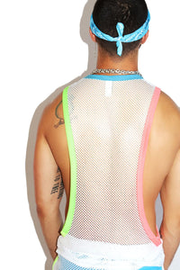 Miami Mesh Low Arm Tank- White