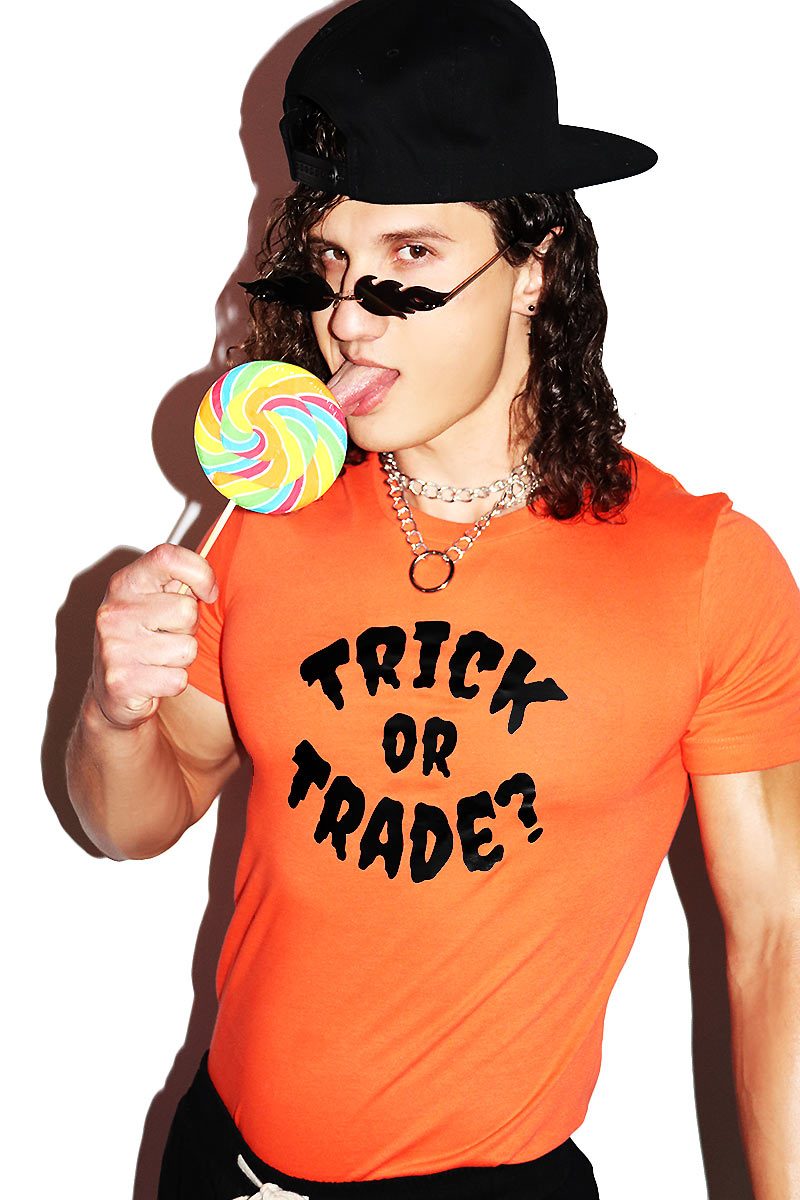 Trick or Trade Tee-Orange