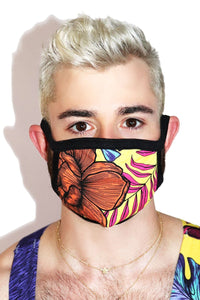 Tropical Face Mask- Black