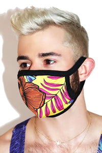 Tropical Face Mask- Black