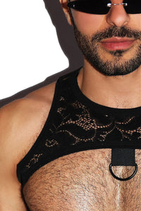Hidden Desire Lace Tank Harness- Black