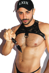 Hidden Desire Lace Tank Harness- Black