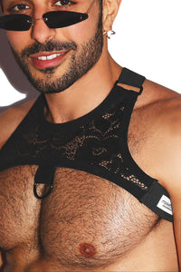 Hidden Desire Lace Tank Harness- Black