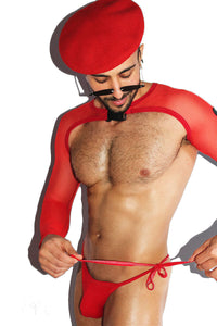 Eros Hearts Buckle Arm Guard Harness- Red