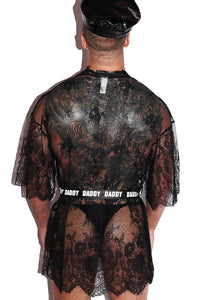 Daddy Lace Lounge Robe-Black