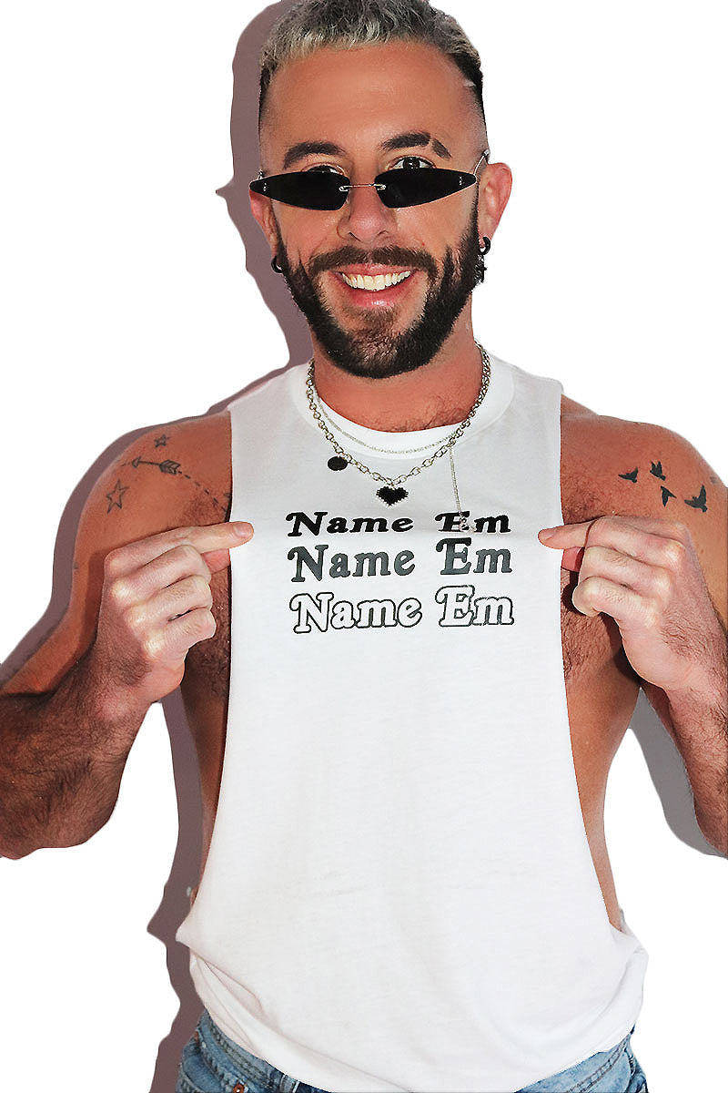 Name Em Low Arm Shredder Tank-White