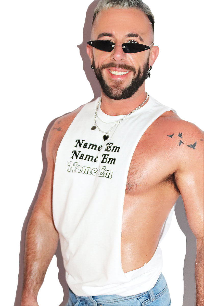 Name Em Low Arm Shredder Tank-White
