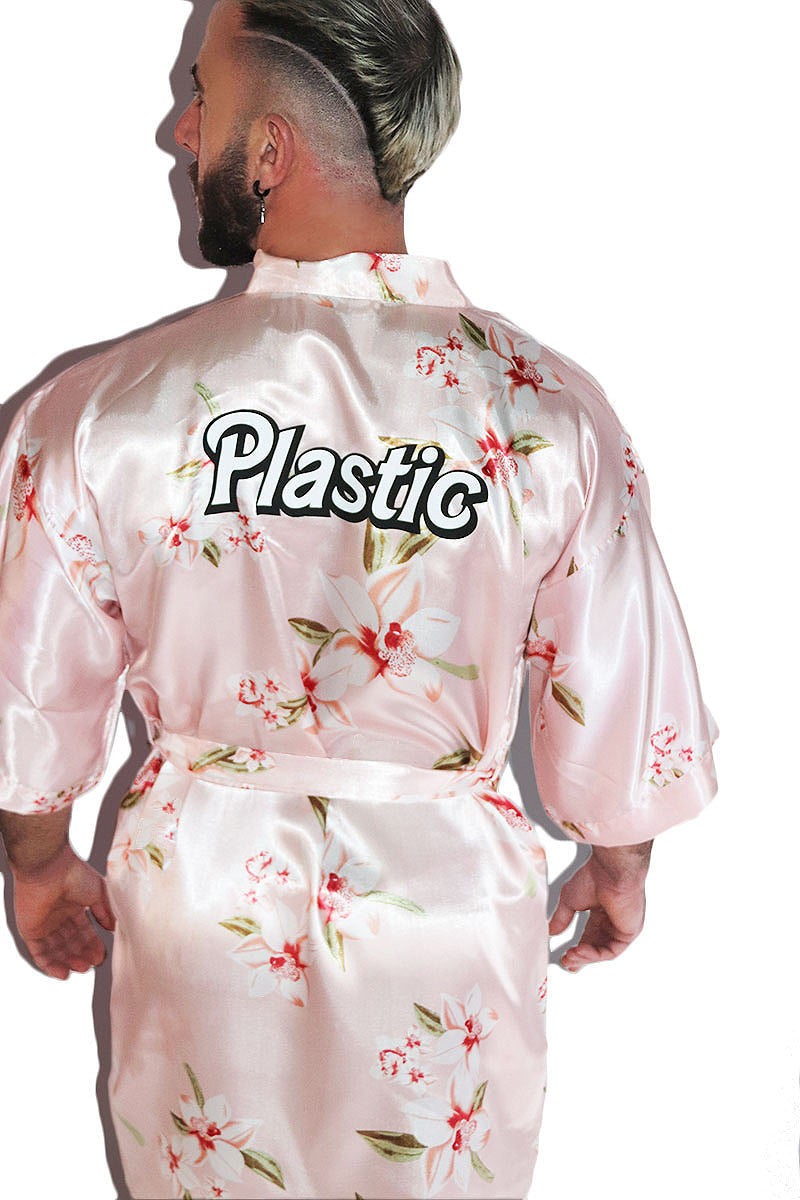 Plastic Lounge Robe-Pink