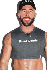 Road Loads Extreme Crop Tank-Dark Charcoal