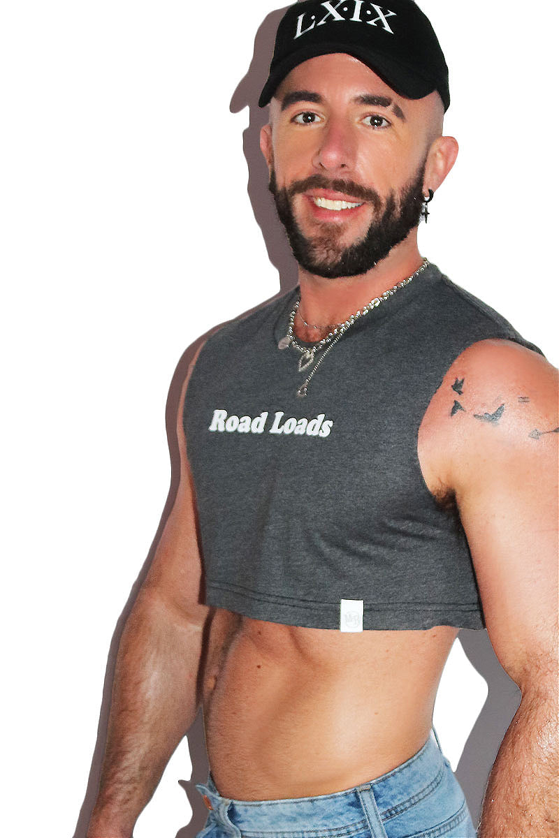 Road Loads Extreme Crop Tank-Dark Charcoal