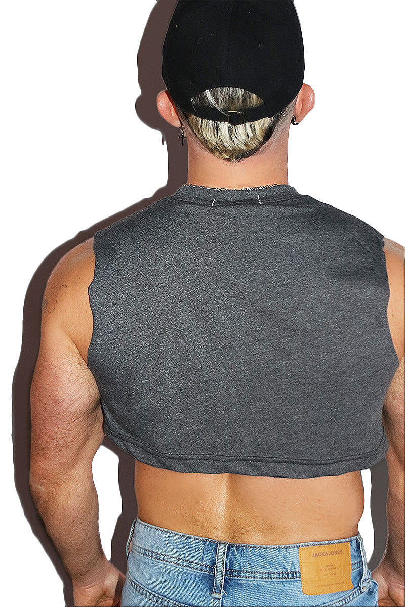 Road Loads Extreme Crop Tank-Dark Charcoal