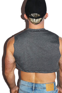 Road Loads Extreme Crop Tank-Dark Charcoal