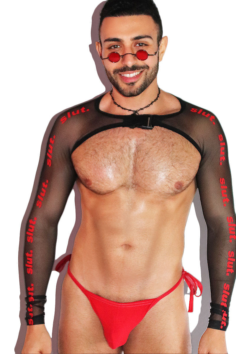 Slut Mesh Buckle Arm Guard Harness- Black